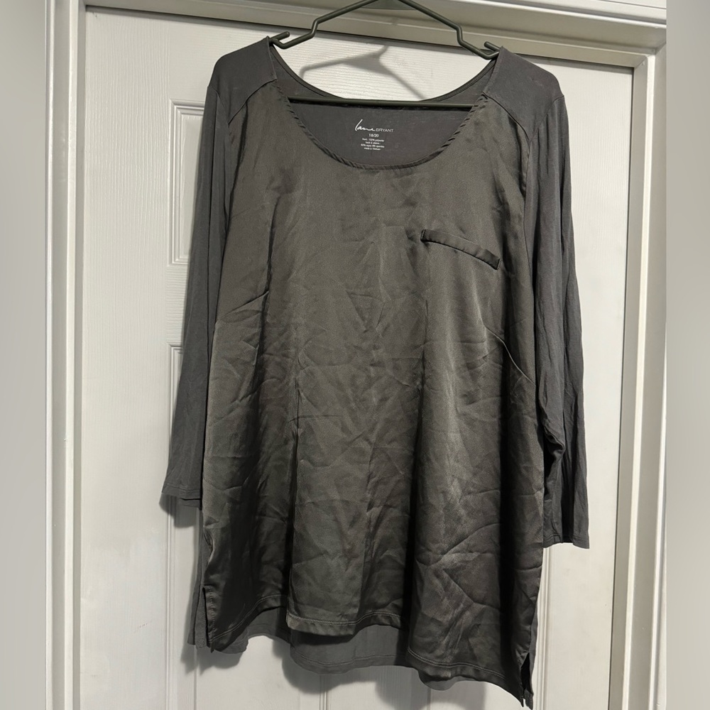 Lane Bryant 3/4 sleeve gray shirt